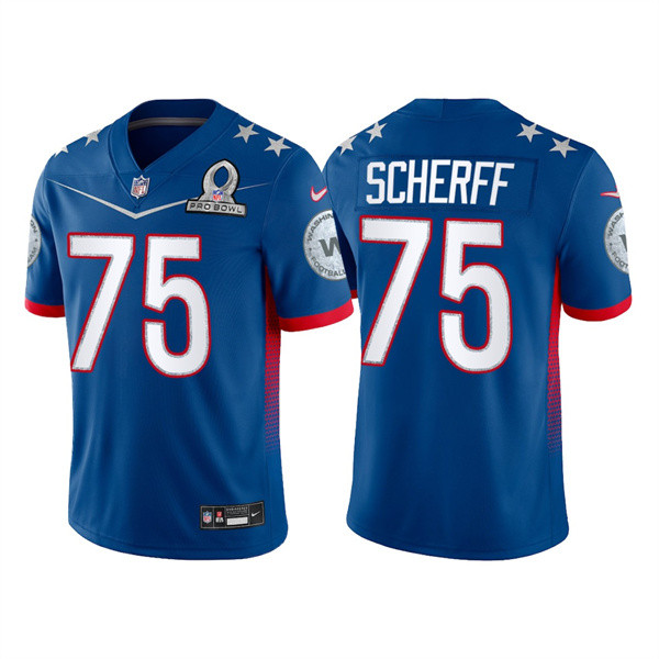 Men’s Washington Football Team #75 Brandon Scherff 2022 Royal NFC Pro Bowl Stitched Jersey